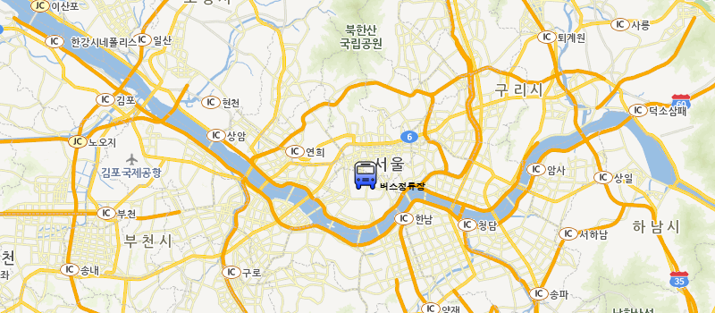 기본 컨트롤이 제공된 지도 이미지 - 커스텀 마커