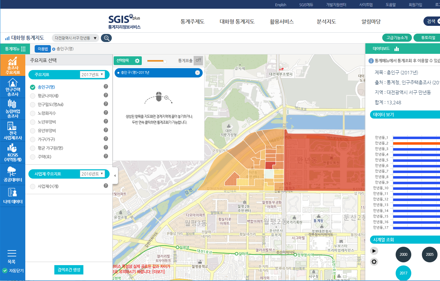 대화형 통계지도 안내