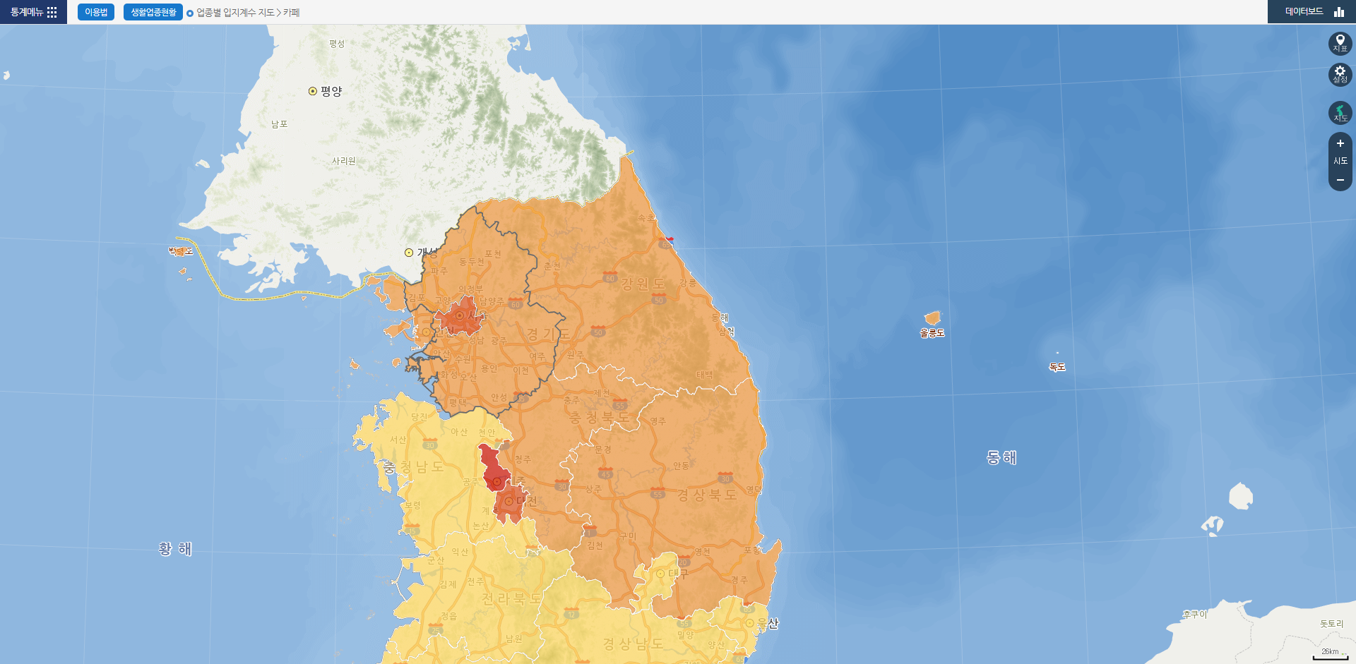 업종별 입지계수 지도1