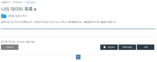 나의 데이터 목록